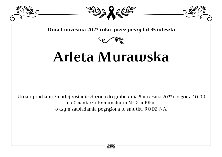 Arleta Murawska - nekrolog